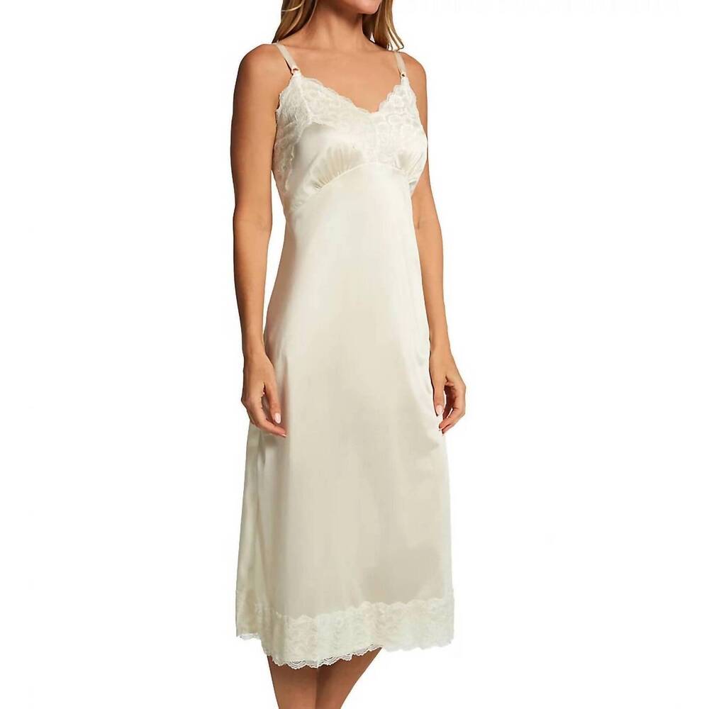 NEW SHADOWLINE LINGERIE adjustable strap full slip - plus in beige